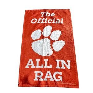 The Official All In Rag‎ Clemson Tigers Towel Paw Print Graphic Orange Golf New